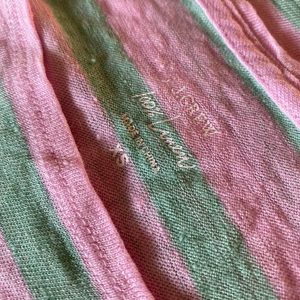 100% LINEN J.Crew Striped Muscle Tank